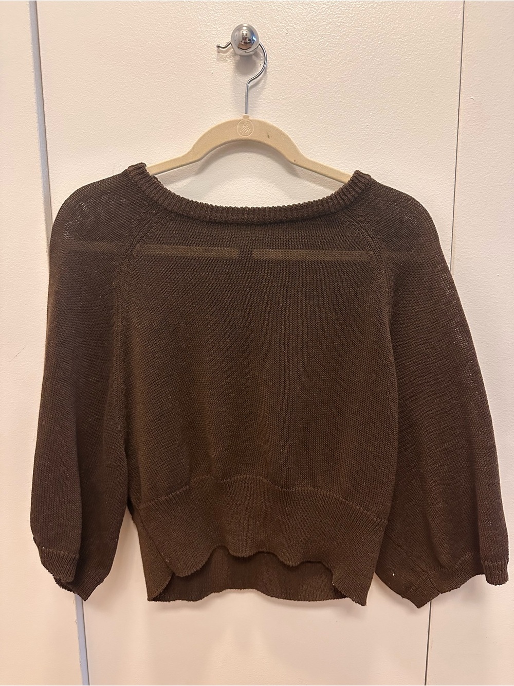 Zara Brown Wide Sleeve Knit Sweater S